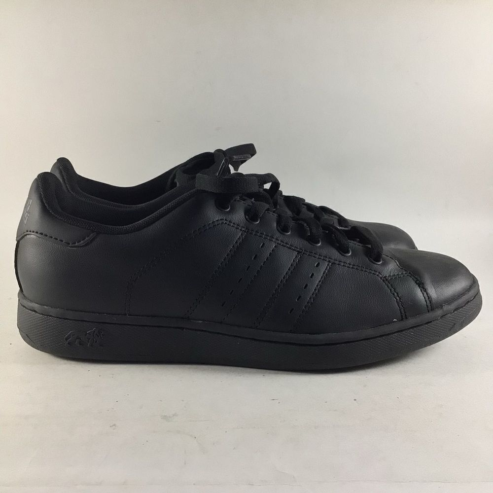 Lonsdale Leyton mens shoes leather sneakers black size 9.5
